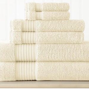 Amrapur 6 Pc Ultra Soft Turkish Cotton Towel Set Ivory 5TL6TRKG-IVY-ST
